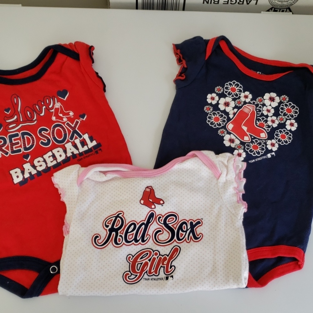3 Boston Red Sox onesies